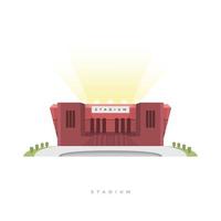 Sport stadium, Football Stadium. Front view sport arena exterior. vector