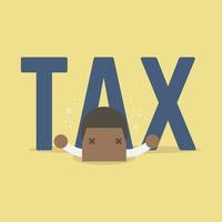 Big tax is over the African businessman. vector