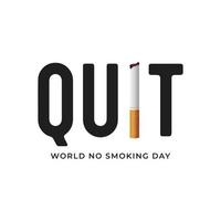 World No Tobacco Day. No Smoking Day isolated on white background. vector