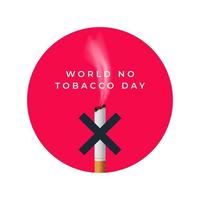 día mundial sin tabaco. día de no fumar aislado sobre fondo blanco. vector