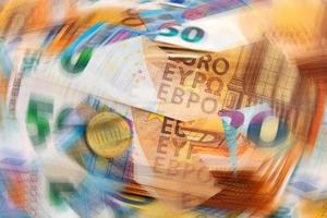 Background from euro banknotes photo