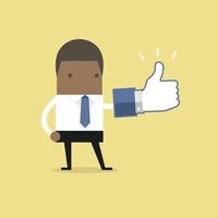 African businessman with thumbs up sign. vector