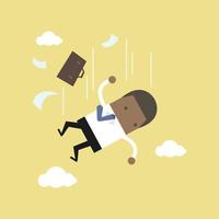 African businessman is falling from sky. vector