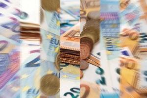 Background from euro banknotes photo