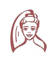 young girl face logo vector