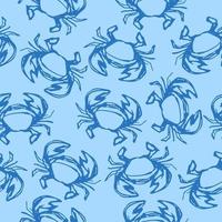 crab seamless pattern vector