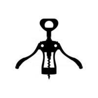 corkscrew silhouette on white background vector