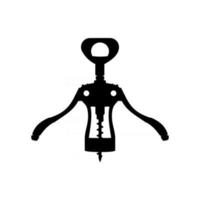 corkscrew silhouette on white background vector