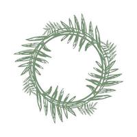 tropical twigs in a circle and place for text. a wreath of branches vector