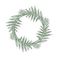 tropical twigs in a circle and place for text. a wreath of branches vector