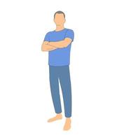 man with crossed arms on white background vector