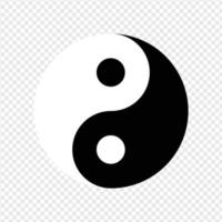 Black and white yin yang on a white background vector