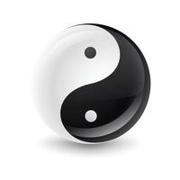 Taijitu Symbol Black and white yin yang on a white background vector