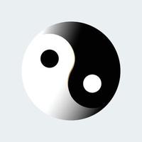 Símbolo taijitu yin yang en blanco y negro sobre un fondo blanco. vector