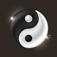 Realistic Taijitu Symbol Black and white yin yang.