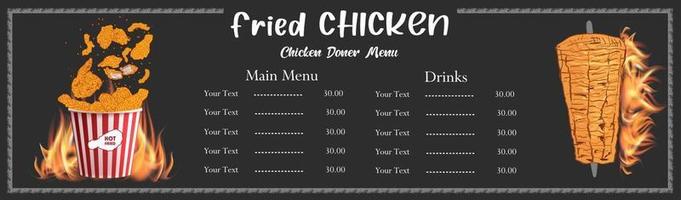 Fast food menu design elements. vector