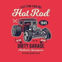 Retro Hotrod Vintage Badge Design vector