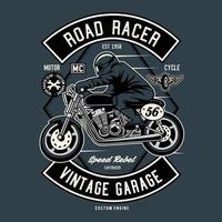 Road Racer Vintage Badge Design vector