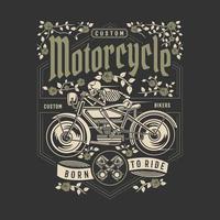 Skeleton Ride Motorcycle vector