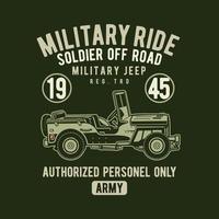 diseño de insignia de paseo militar, diseño de camiseta vector