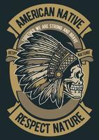 American Native Vintage Badge Design vector