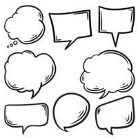 collection of a Dooddle black speech bubbles hand drawn cartoon vector