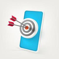 Accuracy in the aim. Success concept in 3d style vector