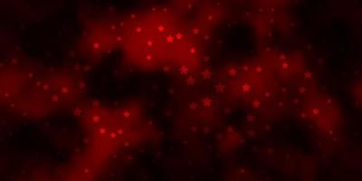 Dark Red vector texture with beautiful stars.