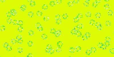 Light green, yellow vector background with bubbles.