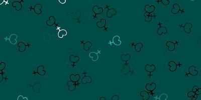 Light Green vector pattern with feminism elements.