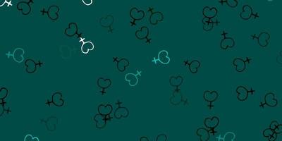 Light Green vector pattern with feminism elements.