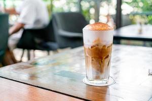 Iced cappuccino coffee in coffee shop cafe restaurant photo