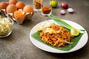 Pad Thai - stir-fried rice noodles with shrimp - Thai food style photo