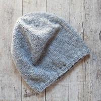 Grey knitted wool beanie hat photo