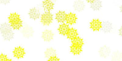 Light yellow vector pattern with colored snowflakes.