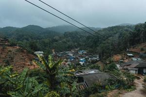 Village in the mountains in the tropical rainforest photo