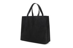 Black Tote bag isolated on white background with clipping path photo