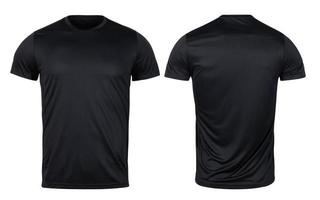 Black sport tee isolated on white background with clipping path photo