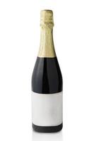 Champagne bottle isolated on white background with clipping path photo
