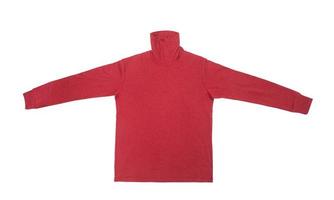 Red long sleeve t shirt isolated on white background with clipping path photo