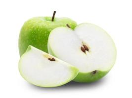 Green apples isolated on white background with clipping path photo