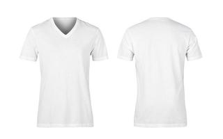 Camiseta de mujer blanca aislada sobre fondo blanco con trazado de recorte foto