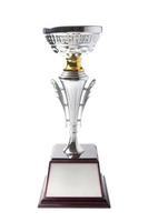 Trophy award on white background photo