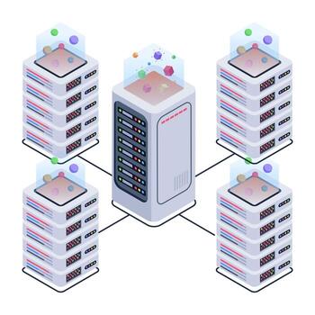 tecnología de servidores distribuidos vector
