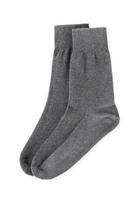 Grey crew socks isolated on white background photo