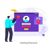 Hacking and cracking Password vector