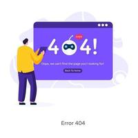 error 404 del sitio web vector