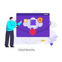 Cloud Security and protection vector