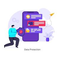 protección y seguridad de datos vector