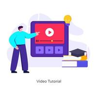 video tutorial en línea vector